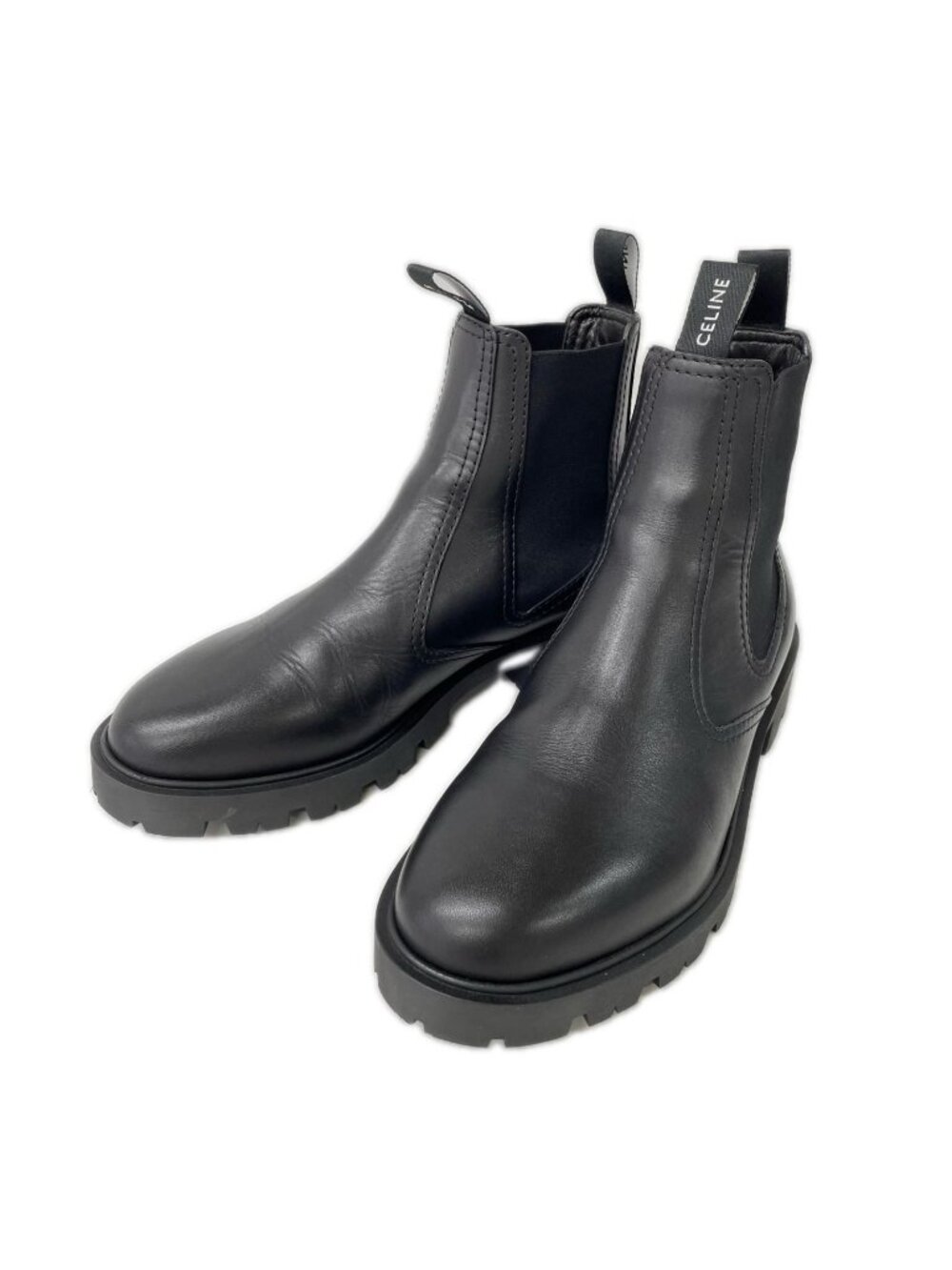 Celine Margaret Chelsea Boots Shiny Bull